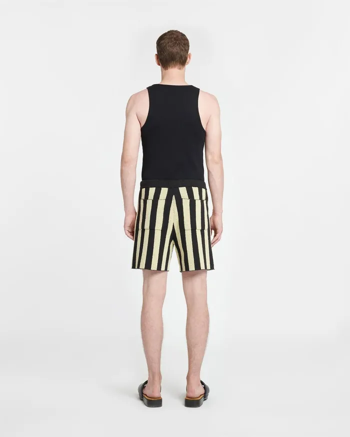 Walter Striped TerryKnit Shorts Pale YellowBlack Men Nanushka Shorts