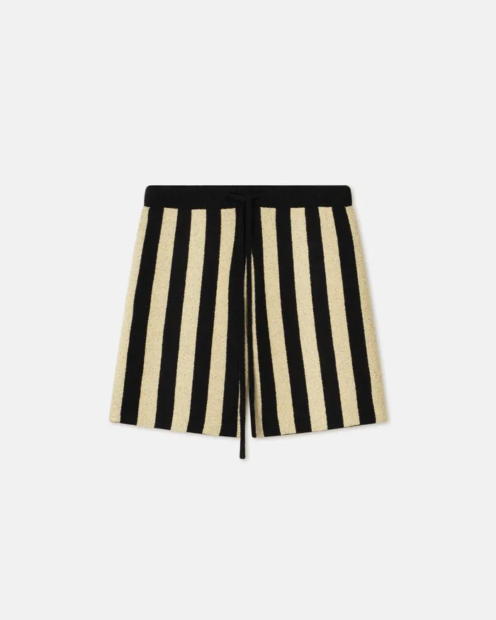 Walter Striped TerryKnit Shorts Pale YellowBlack Men Nanushka Shorts