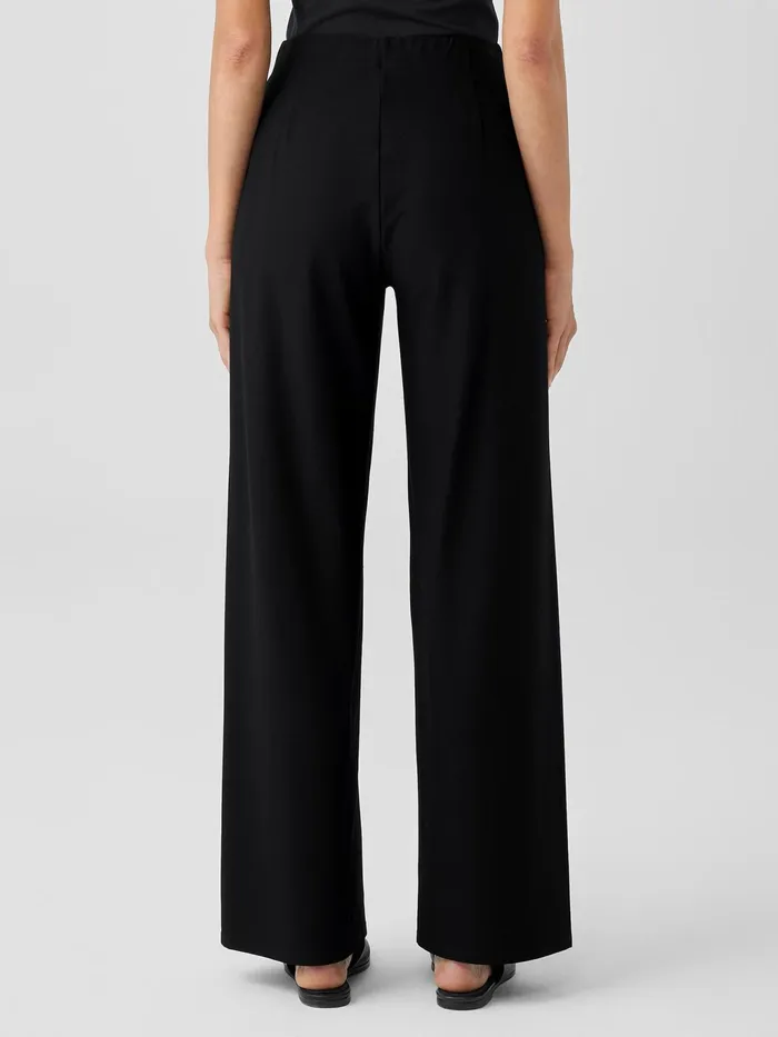 Washable Stretch Crepe HighWaisted Wide Pant Black Women Eileen Fisher Pants Shorts and Jumpsuits