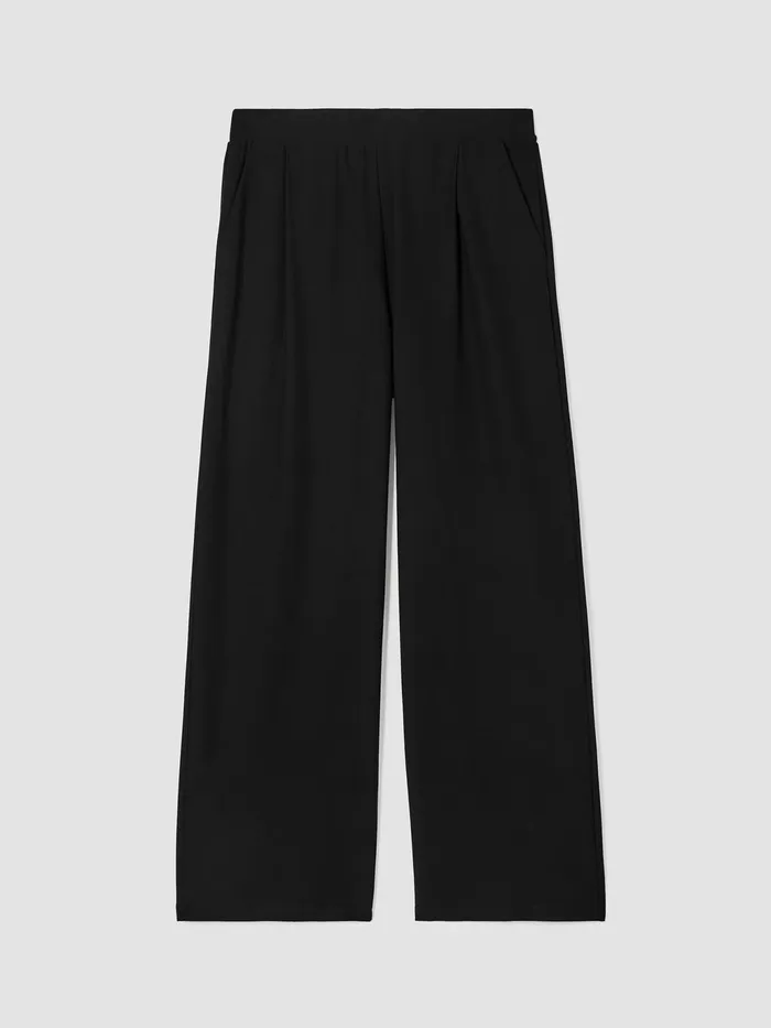 Washable Stretch Crepe HighWaisted Wide Pant Black Women Eileen Fisher Pants Shorts and Jumpsuits