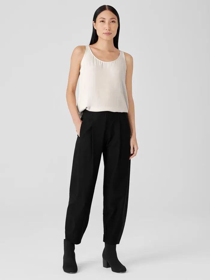 Washable Stretch Crepe Pleated Lantern Pant Black Women Eileen Fisher Pants Shorts and Jumpsuits Washable Stretch Crepe Pleated Lantern Pant Black Women Eileen Fisher Pants Shorts and Jumpsuits