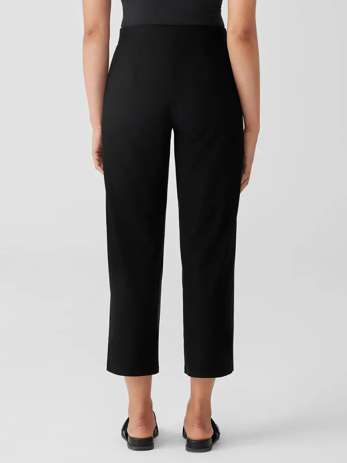 Washable Stretch Crepe Straight Pant With Yoke Black Women Eileen Fisher Pants Shorts and Jumpsuits