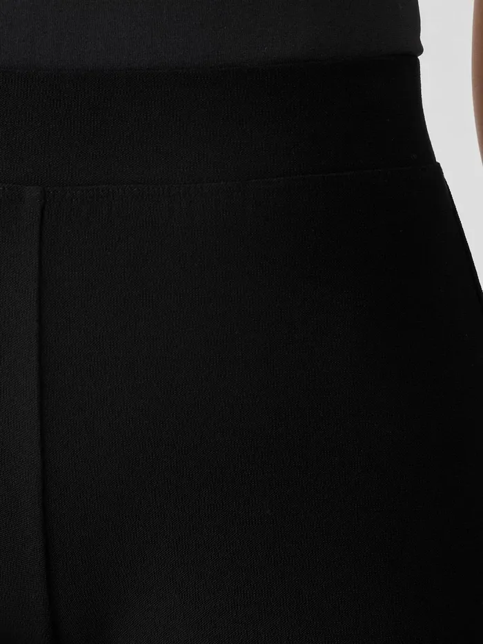 Washable Stretch Crepe Straight Pant With Yoke Black Women Eileen Fisher Pants Shorts and Jumpsuits