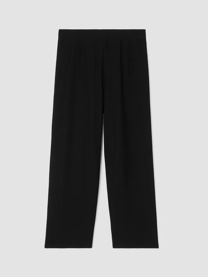 Washable Stretch Crepe Straight Pant With Yoke Black Women Eileen Fisher Pants Shorts and Jumpsuits