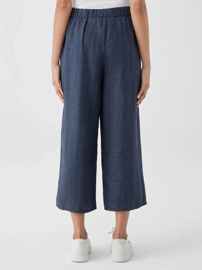 Washed Organic Linen Dlav WideLegPant Dusk Women Eileen Fisher Pants Shorts and Jumpsuits