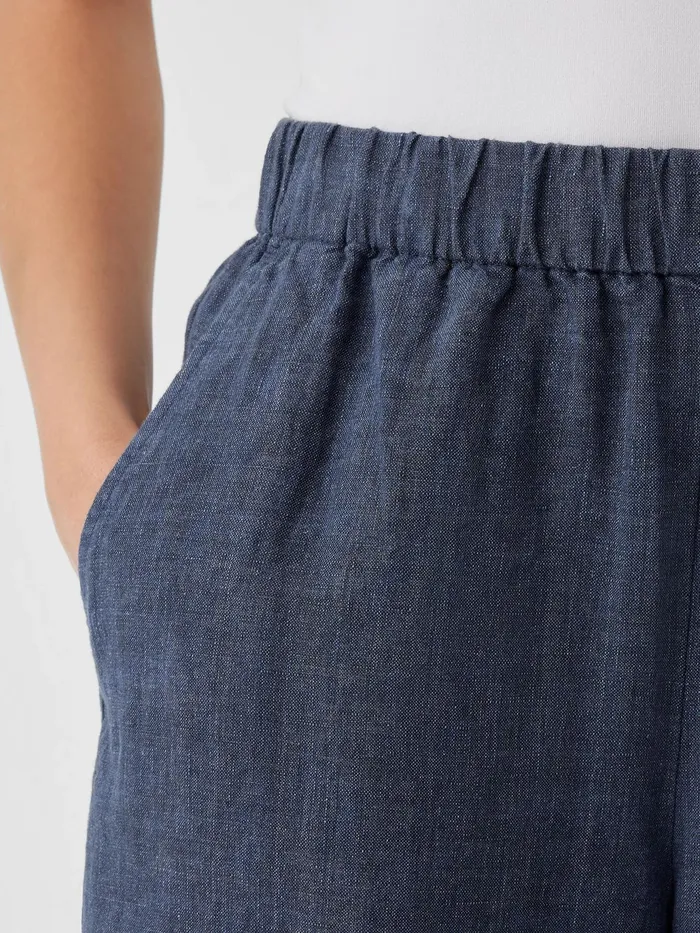 Washed Organic Linen Dlav WideLegPant Dusk Women Eileen Fisher Pants Shorts and Jumpsuits