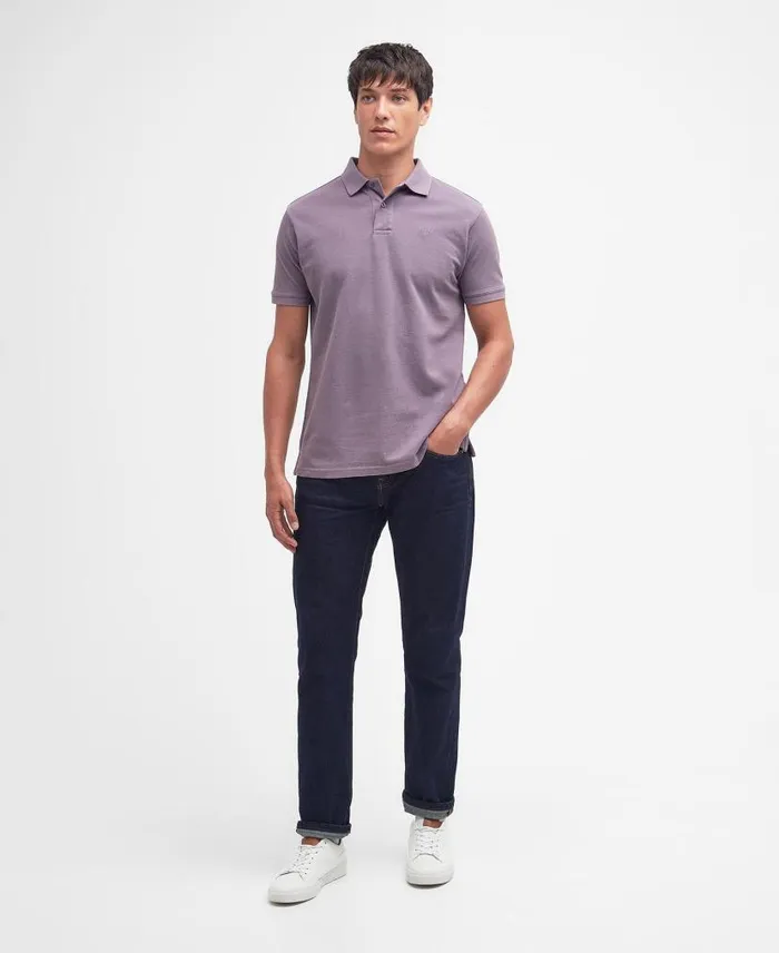 WashedOut Sports Polo Shirt Putty Men Barbour Polo Shirts