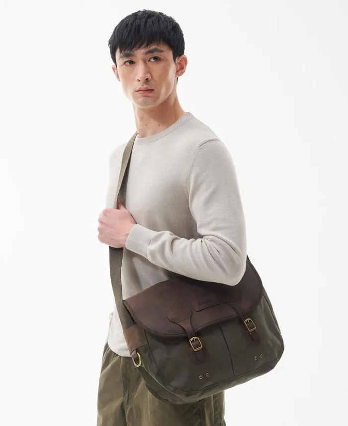 Wax Leather Tarras Bag Navy Men Barbour Bags and Luggage