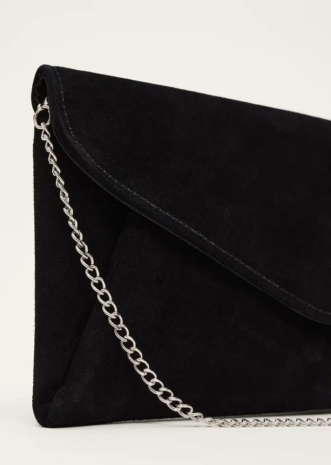 Wendie Suede Envelope Clutch Bag Black Women Phase Eight Bags and Clutches