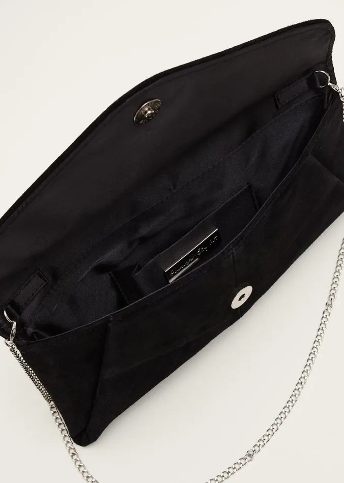 Wendie Suede Envelope Clutch Bag Black Women Phase Eight Bags and Clutches