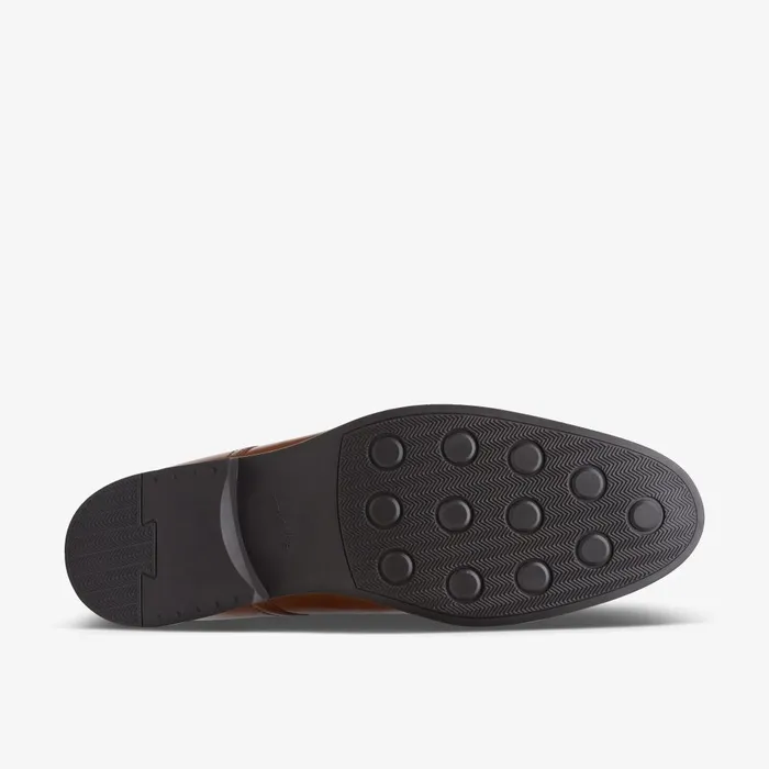 Whiddon Step Dark Tan Leather Men Clarks Dress Shoes