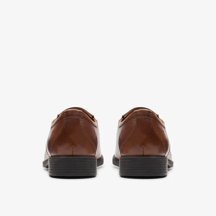 Whiddon Step Dark Tan Leather Men Clarks Dress Shoes