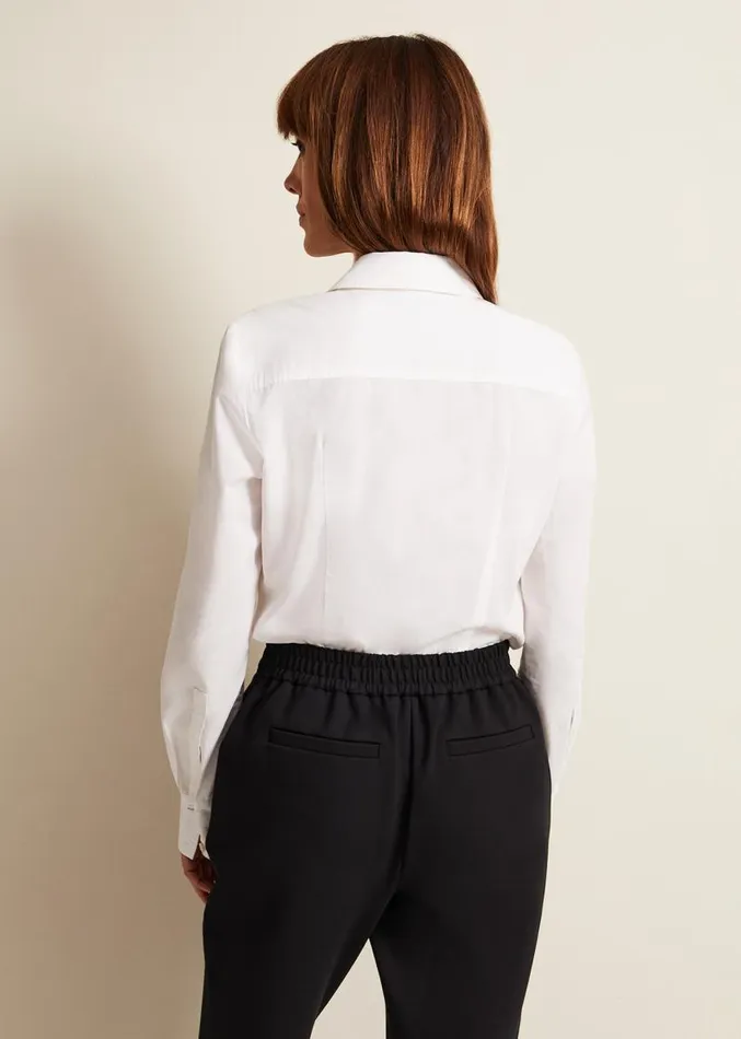 White Cotton Fitted Shirt White Women Phase Eight Shirts and Blouses