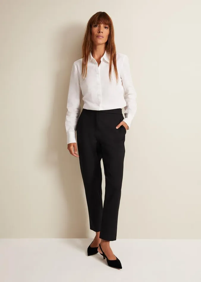 White Cotton Fitted Shirt White Women Phase Eight Shirts and Blouses