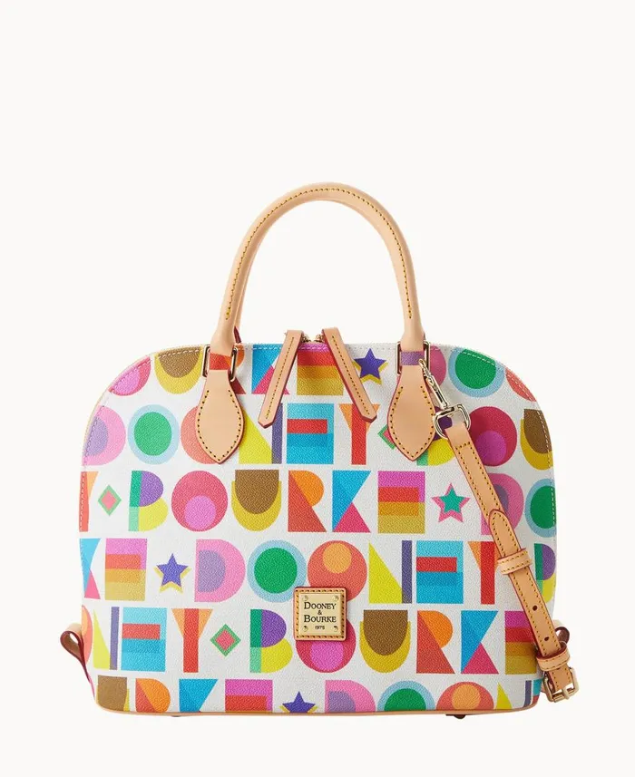 Woman Art Deco Zip Zip Satchel White Dooney and Bourke Satchels