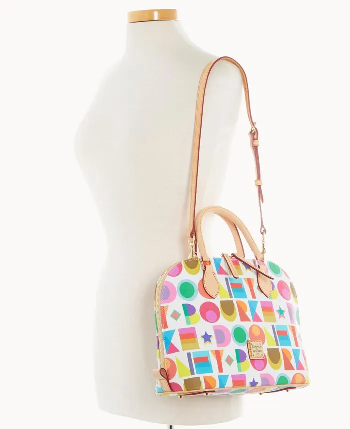 Woman Art Deco Zip Zip Satchel White Dooney and Bourke Satchels Woman Art Deco Zip Zip Satchel White Dooney and Bourke Satchels
