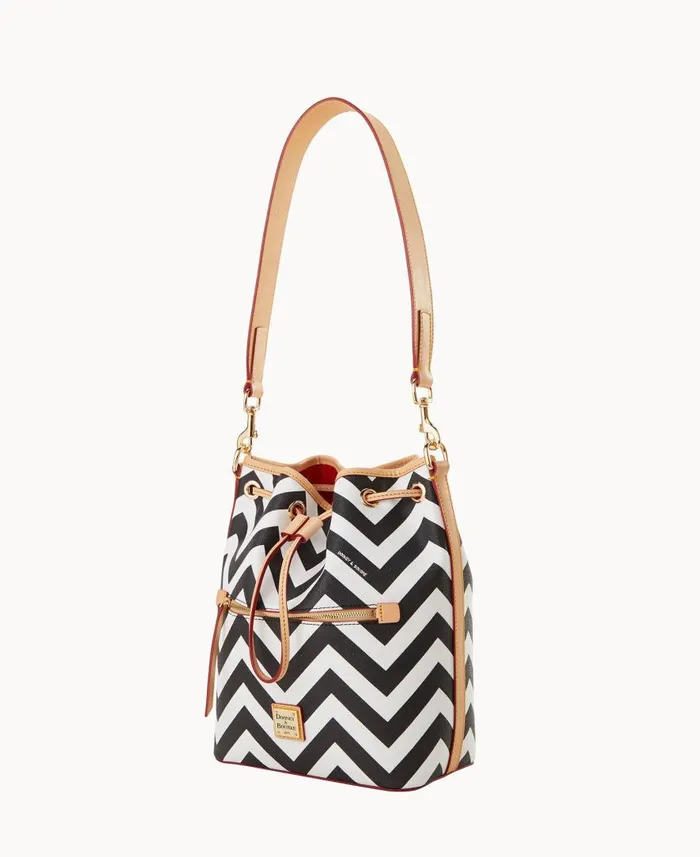 Woman Chevron Drawstring Black Dooney and Bourke Shoulder Bags Woman Chevron Drawstring Black Dooney and Bourke Shoulder Bags