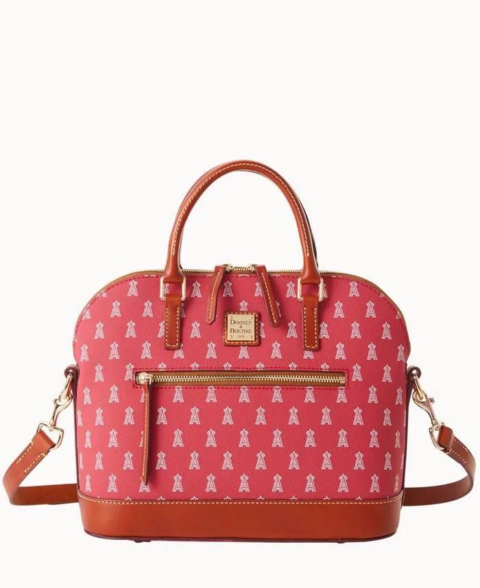 Woman MLB Angels Domed Zip Satchel Angels Dooney and Bourke Satchels