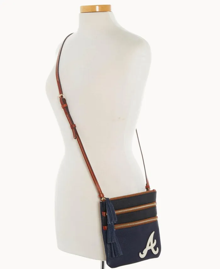 Woman MLB Braves Triple Zip Crossbody Braves Dooney and Bourke Crossbodies Woman MLB Braves Triple Zip Crossbody Braves Dooney and Bourke Crossbodies