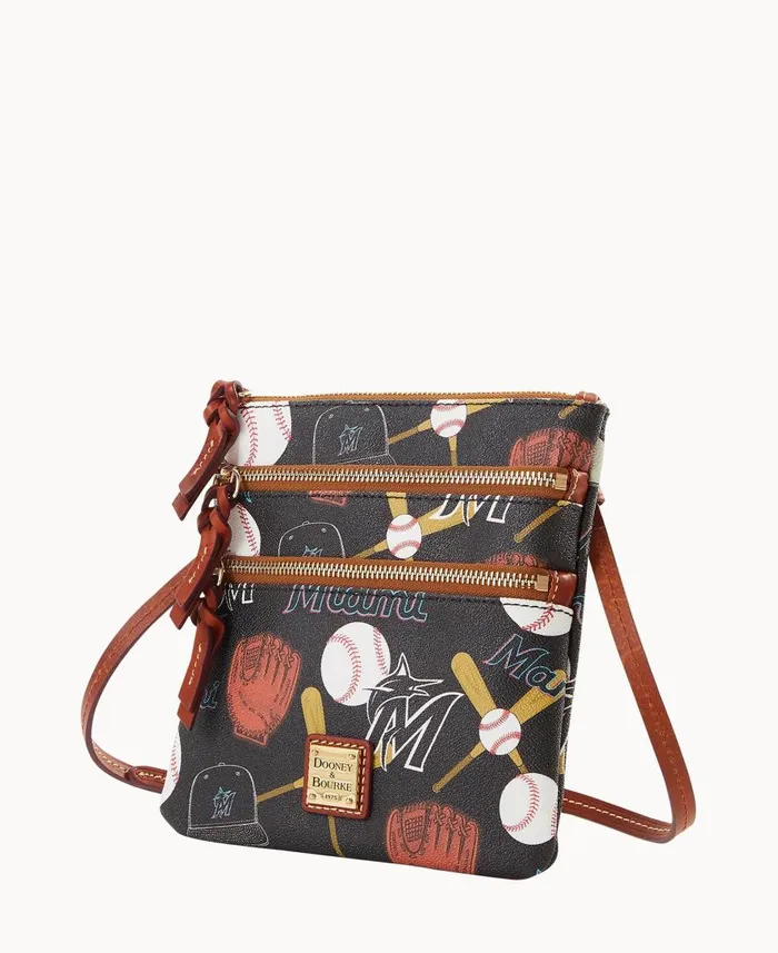 Woman MLB Marlins N S Triple Zip Crossbody Marlins Dooney and Bourke Crossbodies Woman MLB Marlins N S Triple Zip Crossbody Marlins Dooney and Bourke Crossbodies