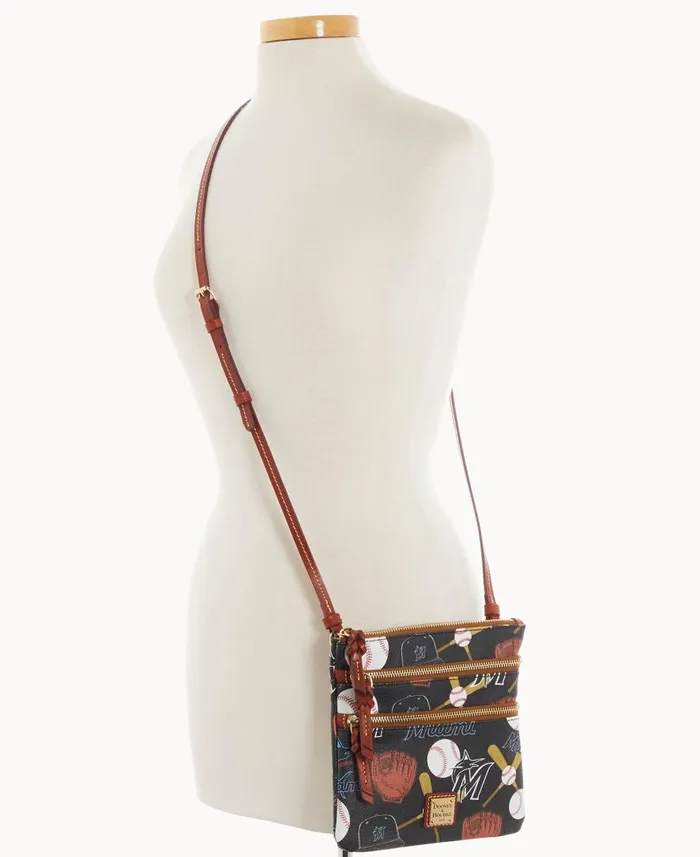 Woman MLB Marlins N S Triple Zip Crossbody Marlins Dooney and Bourke Crossbodies Woman MLB Marlins N S Triple Zip Crossbody Marlins Dooney and Bourke Crossbodies