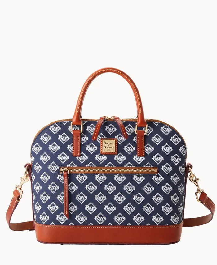 Woman MLB Rays Domed Zip Satchel Rays Dooney and Bourke Satchels
