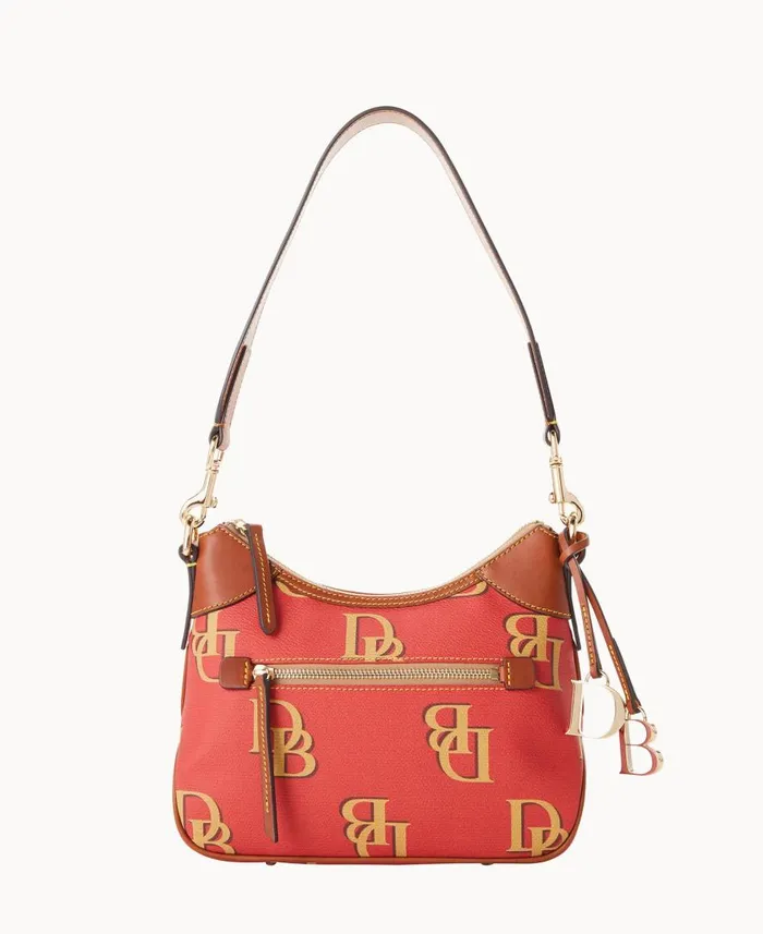 Woman Monogram Small Hobo Red Dooney and Bourke Shoulder Bags