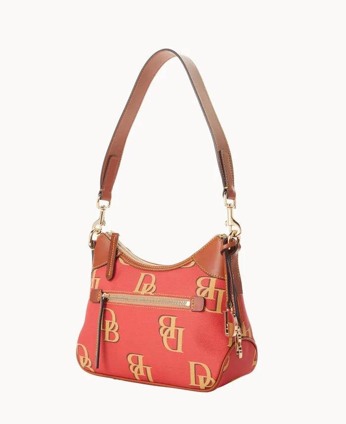 Woman Monogram Small Hobo Red Dooney and Bourke Shoulder Bags Woman Monogram Small Hobo Red Dooney and Bourke Shoulder Bags