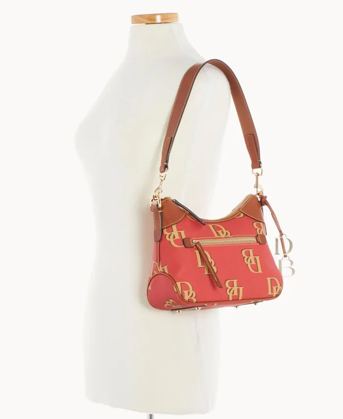 Woman Monogram Small Hobo Red Dooney and Bourke Shoulder Bags Woman Monogram Small Hobo Red Dooney and Bourke Shoulder Bags