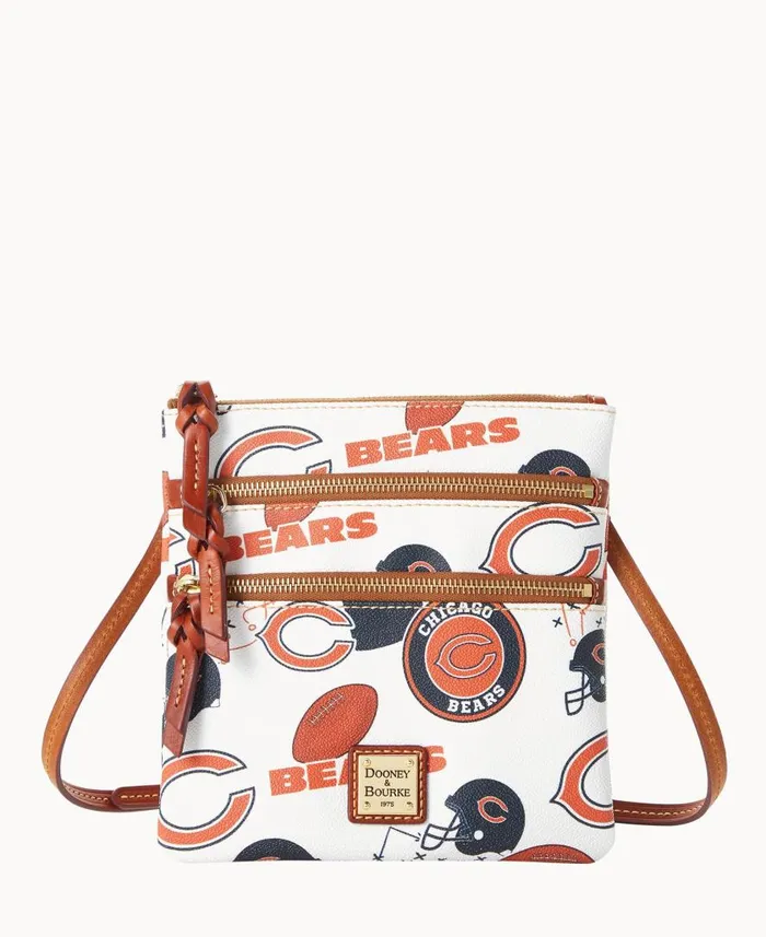 Woman NFL Bears N S Triple Zip Crossbody Bears Dooney and Bourke Crossbodies