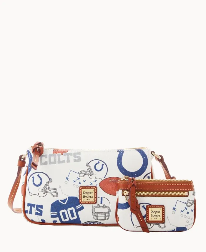 Woman NFL Colts Lexi Crossbody Sm Coin Case Colts Dooney and Bourke Crossbodies