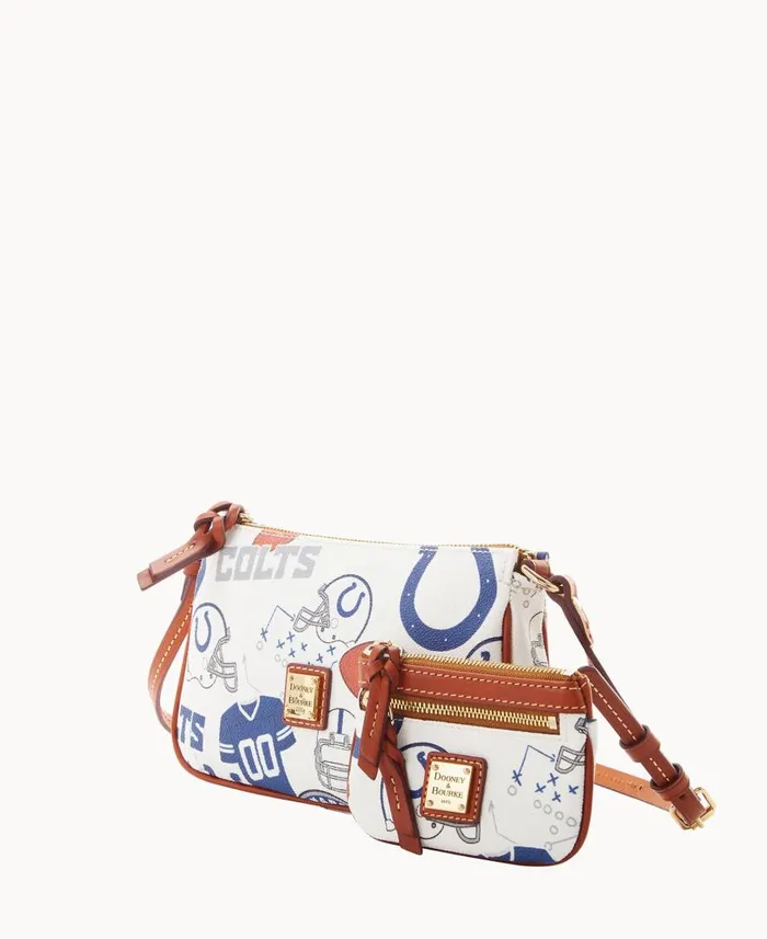 Woman NFL Colts Lexi Crossbody Sm Coin Case Colts Dooney and Bourke Crossbodies Woman NFL Colts Lexi Crossbody Sm Coin Case Colts Dooney and Bourke Crossbodies