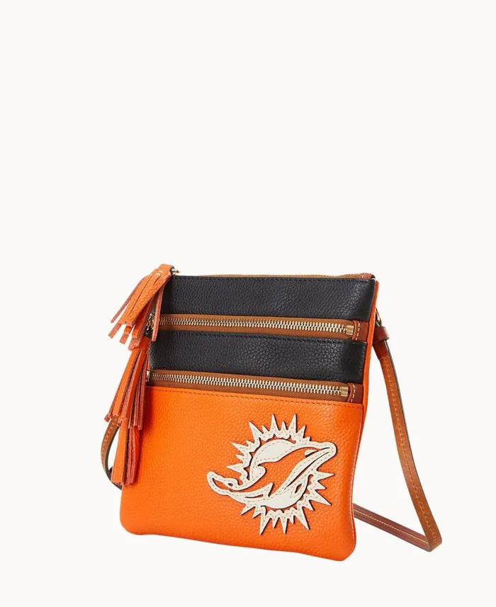 Woman NFL Dolphins Triple Zip Crossbody Dolphins Dooney and Bourke Crossbodies Woman NFL Dolphins Triple Zip Crossbody Dolphins Dooney and Bourke Crossbodies