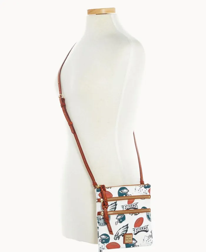 Woman NFL Eagles N S Triple Zip Crossbody Eagles Dooney and Bourke Crossbodies Woman NFL Eagles N S Triple Zip Crossbody Eagles Dooney and Bourke Crossbodies