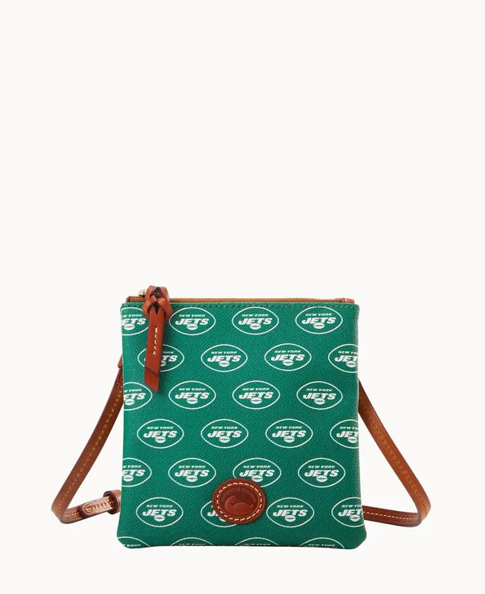 Woman NFL Jets Small North South Top Zip Crossbody Jets Dooney and Bourke Crossbodies