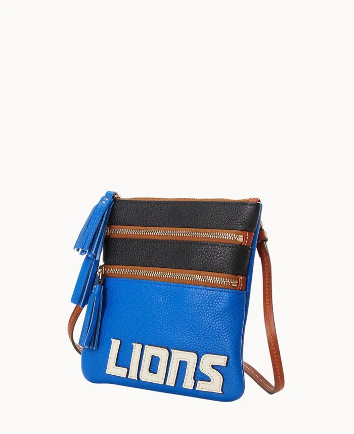 Woman NFL Lions Triple Zip Crossbody Lions Dooney and Bourke Crossbodies Woman NFL Lions Triple Zip Crossbody Lions Dooney and Bourke Crossbodies
