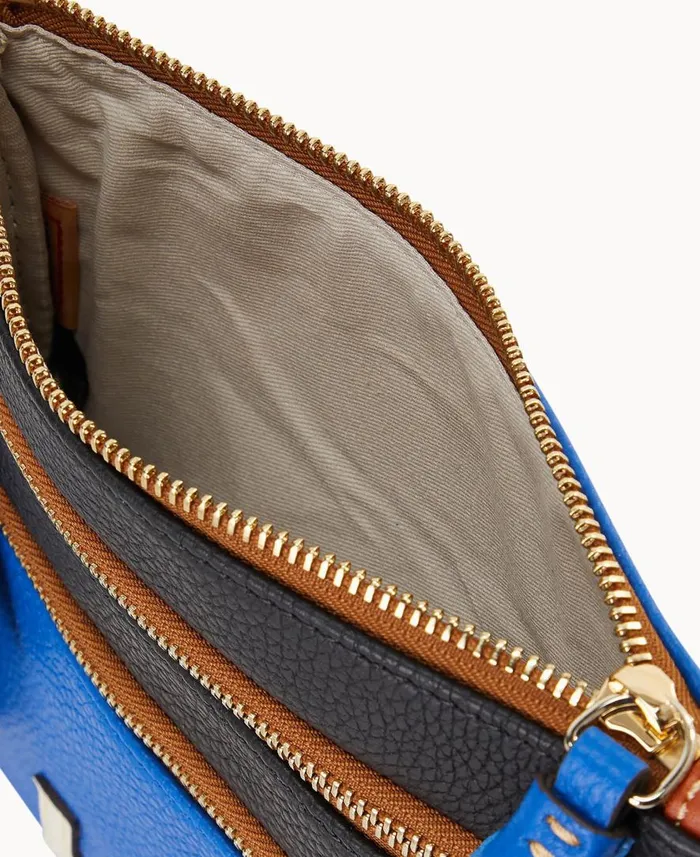 Woman NFL Lions Triple Zip Crossbody Lions Dooney and Bourke Crossbodies Woman NFL Lions Triple Zip Crossbody Lions Dooney and Bourke Crossbodies