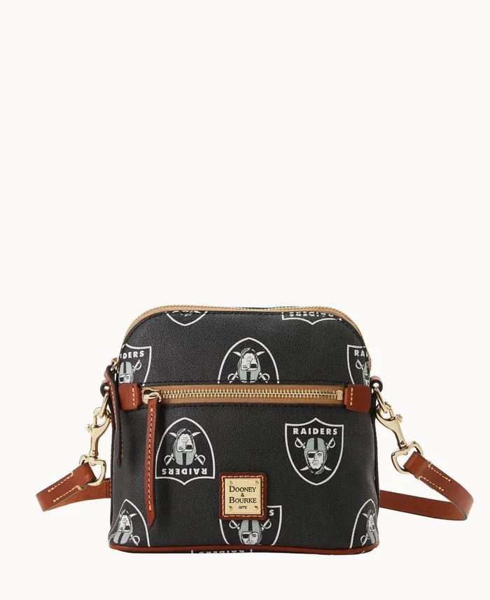 Woman NFL Raiders Domed Crossbody Raiders Dooney and Bourke Crossbodies