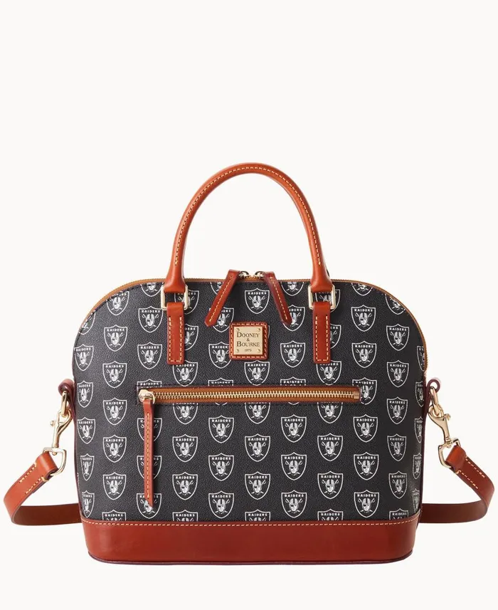 Woman NFL Raiders Domed Zip Satchel Raiders Dooney and Bourke Satchels