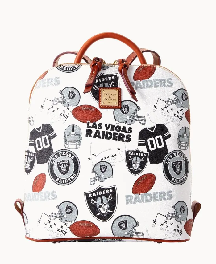 Woman NFL Raiders Zip Pod Backpack Raiders Dooney and Bourke Backpacks