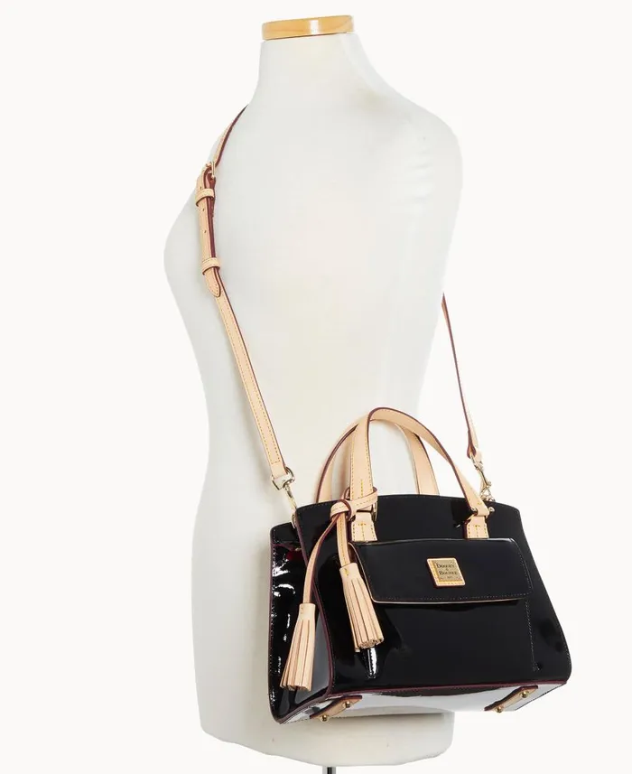 Woman Patent Small Satchel Black Dooney and Bourke Satchels Woman Patent Small Satchel Black Dooney and Bourke Satchels