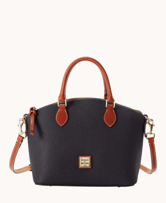 Woman Pebble Grain Geena Satchel Black Dooney and Bourke Satchels