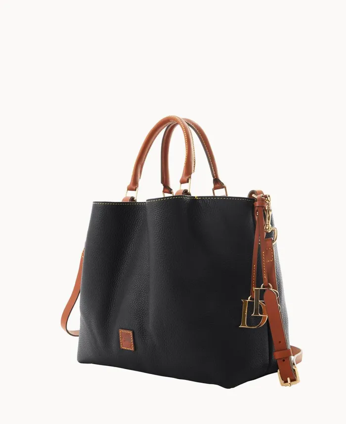 Woman Pebble Grain Large Barlow Black Dooney and Bourke Satchels Woman Pebble Grain Large Barlow Black Dooney and Bourke Satchels