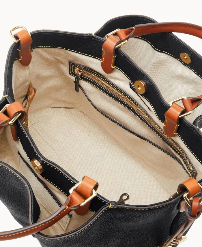 Woman Pebble Grain Large Barlow Black Dooney and Bourke Satchels Woman Pebble Grain Large Barlow Black Dooney and Bourke Satchels