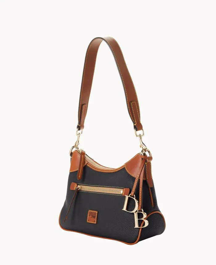 Woman Pebble Grain Small Hobo Black Dooney and Bourke Shoulder Bags Woman Pebble Grain Small Hobo Black Dooney and Bourke Shoulder Bags