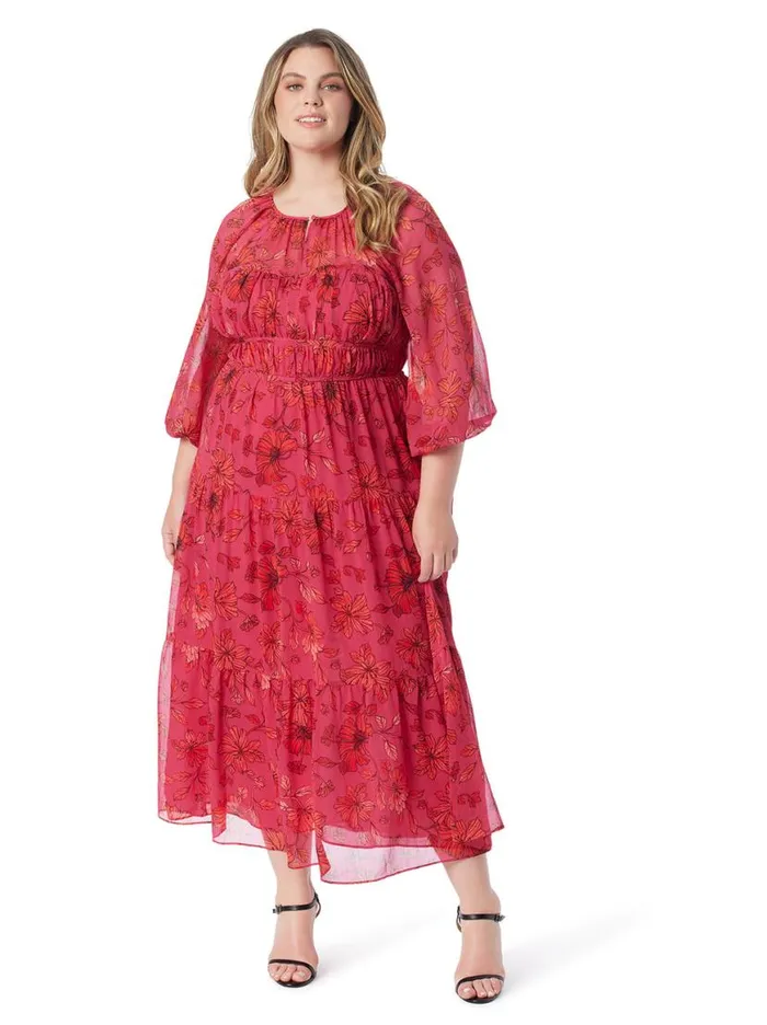 Women Adeline Maxi Dress In Outlined Blossoms Jessica Simpson Dresses