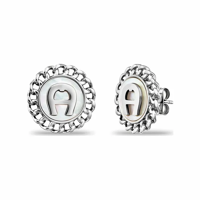 Women Aigner Jewelry Earrings With Logo And Mother Of Pearl
