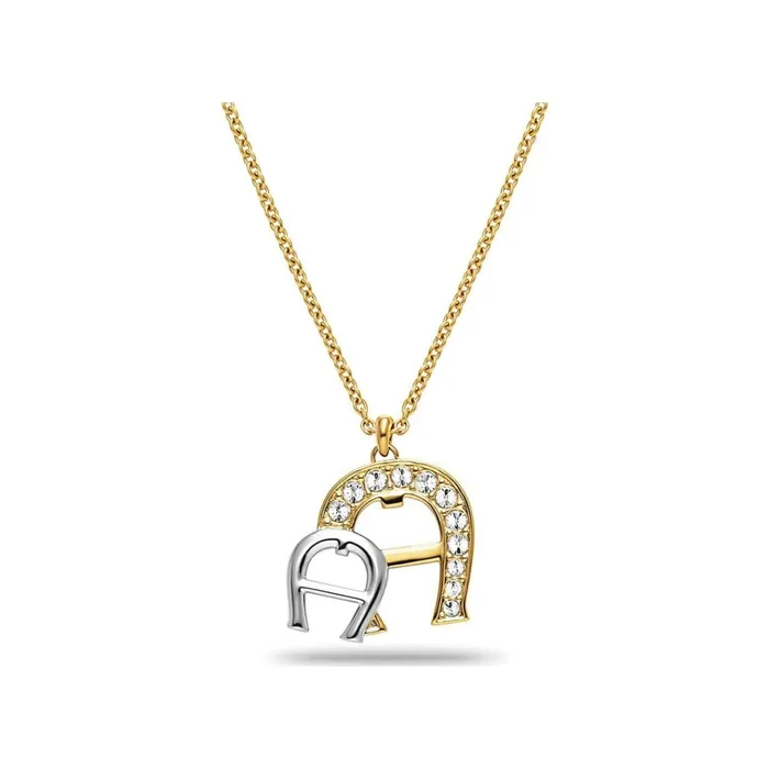 Women Aigner Jewelry Long Necklace With Double Logo
