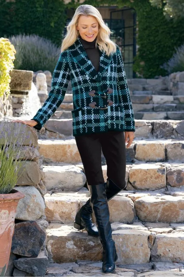 Women Alpine Plaid Sweater Coat Naturally Fall Plaid Soft Surroundings Tops Women Alpine Plaid Sweater Coat Naturally Fall Plaid Soft Surroundings Tops