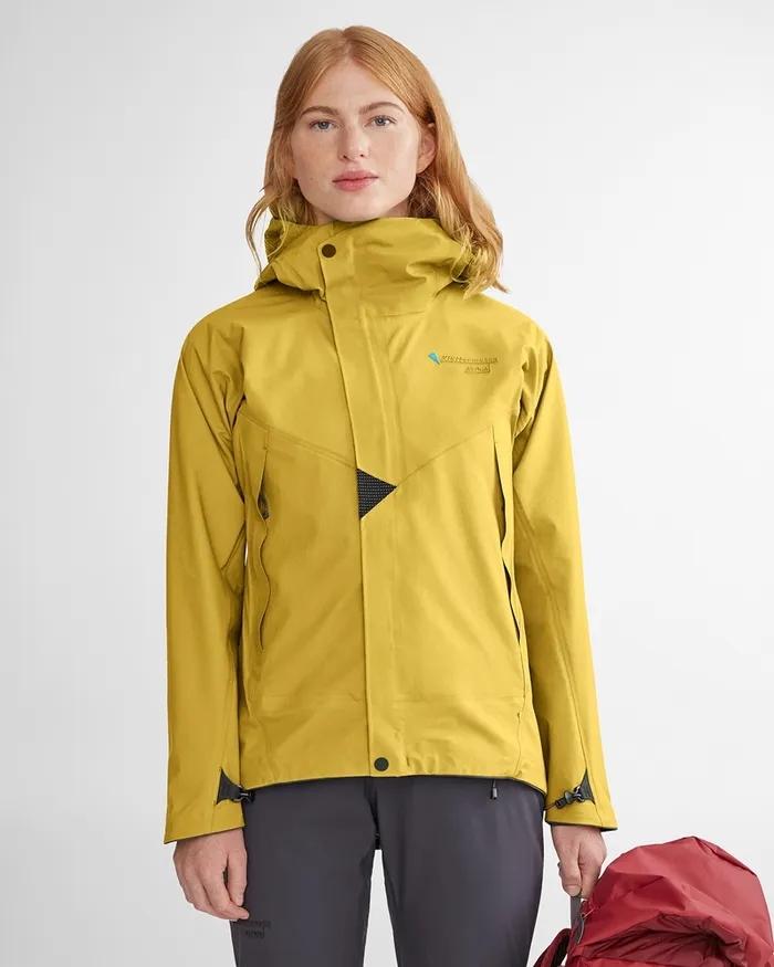 Women Asynja Lightweight Cutan Jacket Dusty Yellow Klttermusen Waterproof Jackets